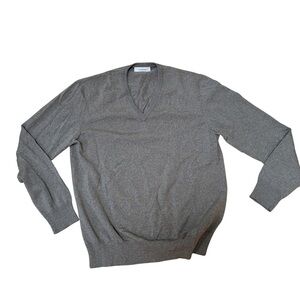 Ermenegildo Zegna Charcoal V-Neck Sweater